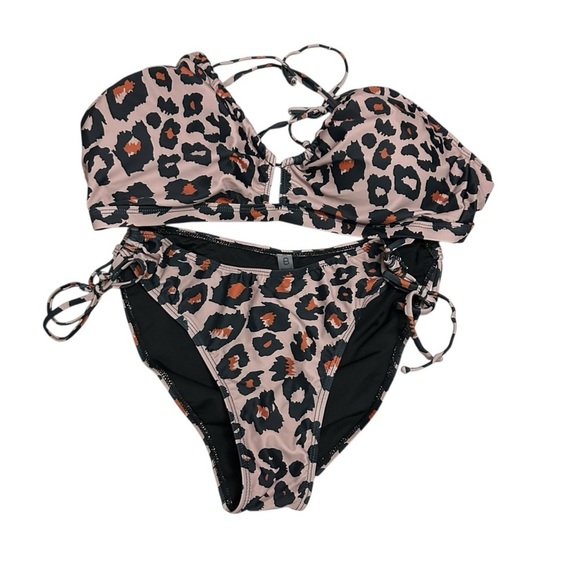Blooming Jelly Other - Leopard Print Bikini Set - Black and Brown